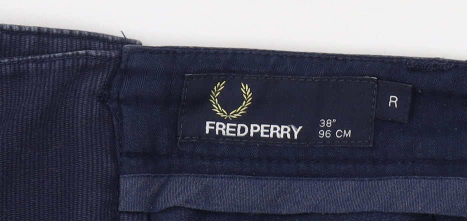 Fred Perry Men's Blue Trousers, Size 38, Regular Fit