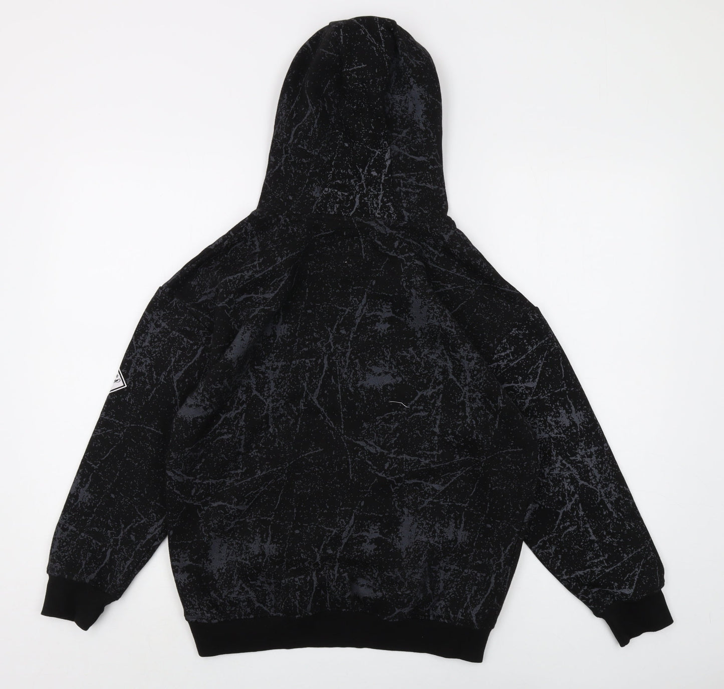 Threadboys Boys Black Graphic Print Pullover Hoodie, 11-12 Years