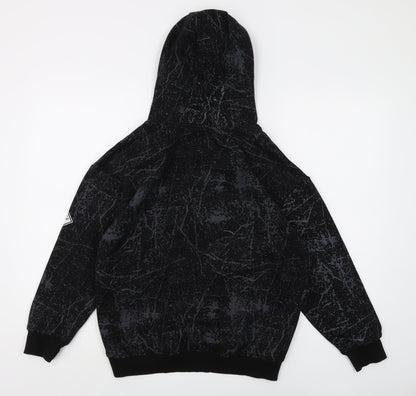 Threadboys Boys Black Graphic Print Pullover Hoodie, 11-12 Years