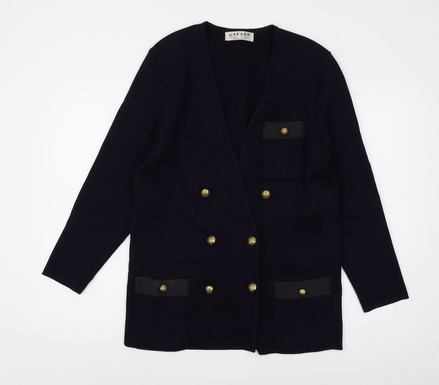 Jaeger Women's Black V-Neck Cardigan - Size 34