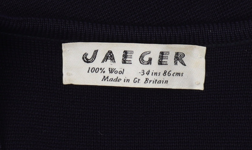 Jaeger Women's Black V-Neck Cardigan - Size 34