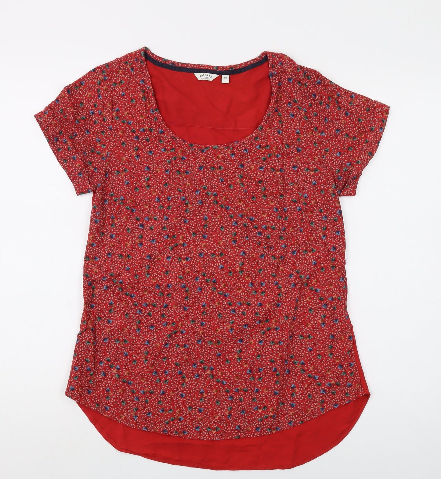 FatFace Women's Red Floral Blouse Size 10 for Casual Spring