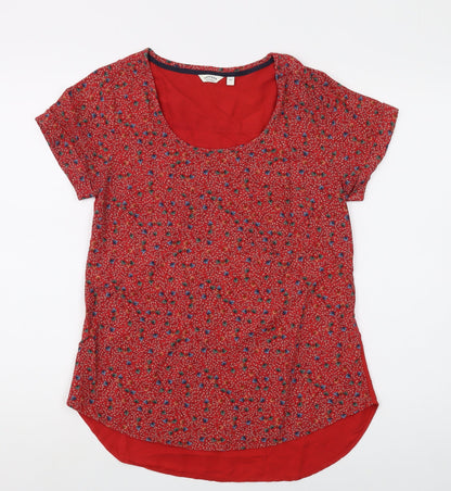 FatFace Women's Red Floral Blouse Size 10 for Casual Spring
