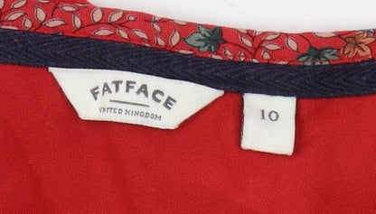 FatFace Women's Red Floral Blouse Size 10 for Casual Spring