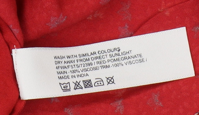 FatFace Women's Red Floral Blouse Size 10 for Casual Spring