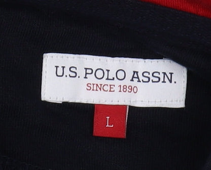 U.S. Polo Assn. Boys Black L Hoodie with Full Zip