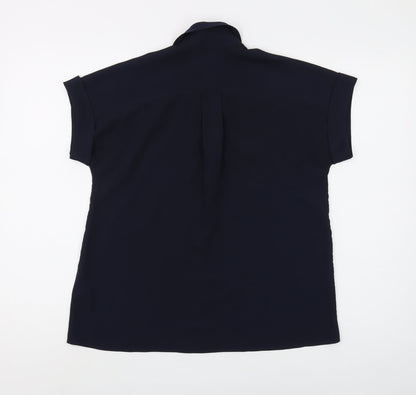 Womens UK Size 2 Tommy Hilfiger Blue Basic Blouse