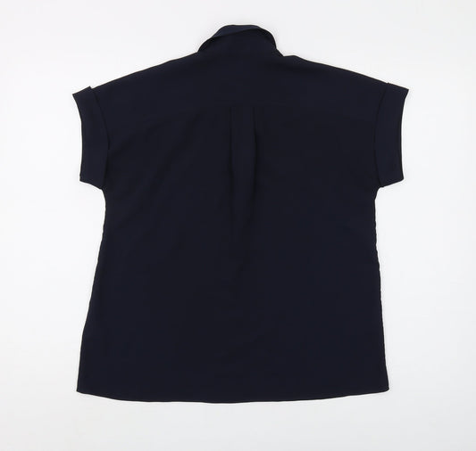 Womens UK Size 2 Tommy Hilfiger Blue Basic Blouse