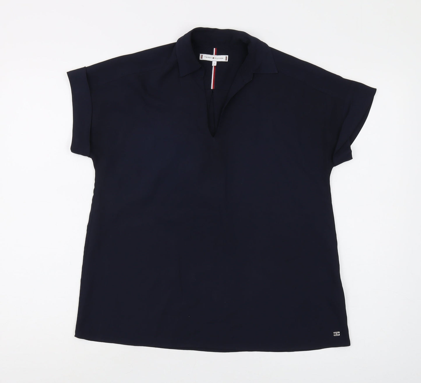 Womens UK Size 2 Tommy Hilfiger Blue Basic Blouse