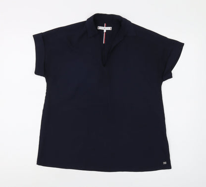 Womens UK Size 2 Tommy Hilfiger Blue Basic Blouse