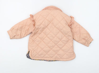 Laura Ashley Unisex Quilted Jacket, Pink, 12-18 Months, Lined