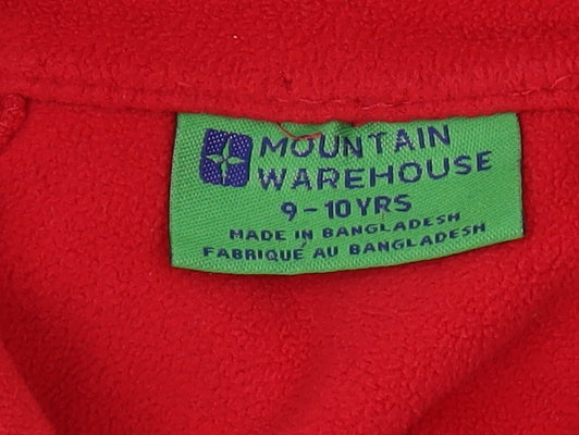 Mountain Warehouse Boys Red Fleece Zip Sweatshirt 9-10 Years Outdoor