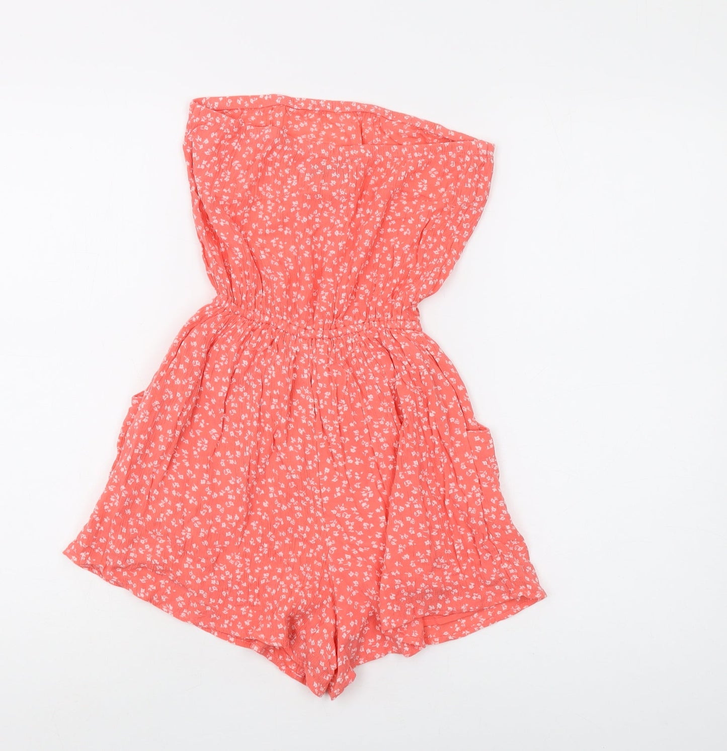 Hollister Women's Pink Floral Playsuit XS Summer Casual