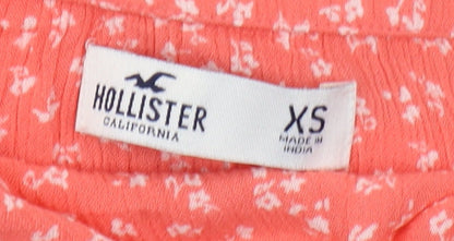 Hollister Women's Pink Floral Playsuit XS Summer Casual