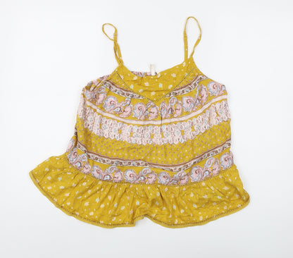 Womens UK Size 10 Superdry Yellow Camisole Blouse