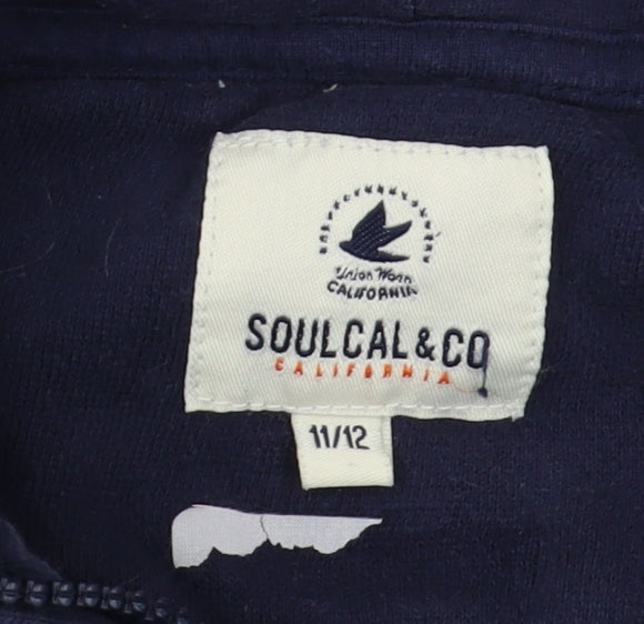 SoulCal & Co Boys Blue Full Zip Regular Fit Hoodie