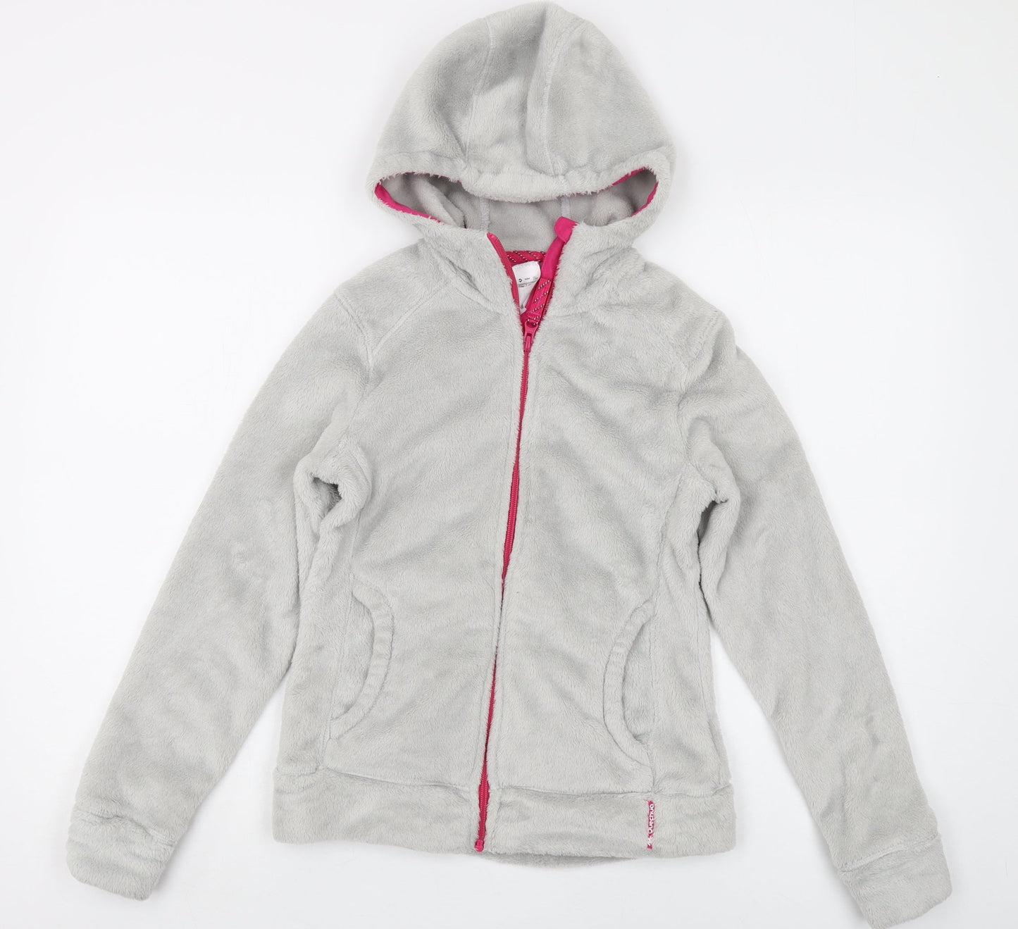 Decathlon Girls Grey Fleece Full Zip Hoodie 14 Years