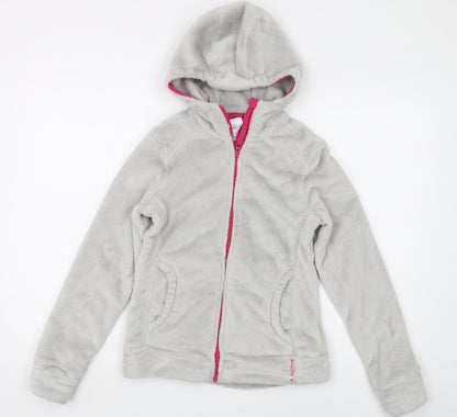 Decathlon Girls Grey Fleece Full Zip Hoodie 14 Years