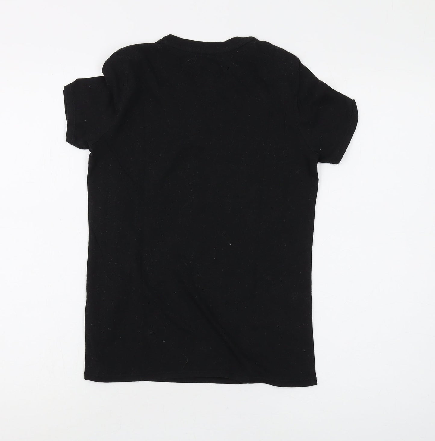 Womens UK Size XS Disney Black Basic T-Shirt