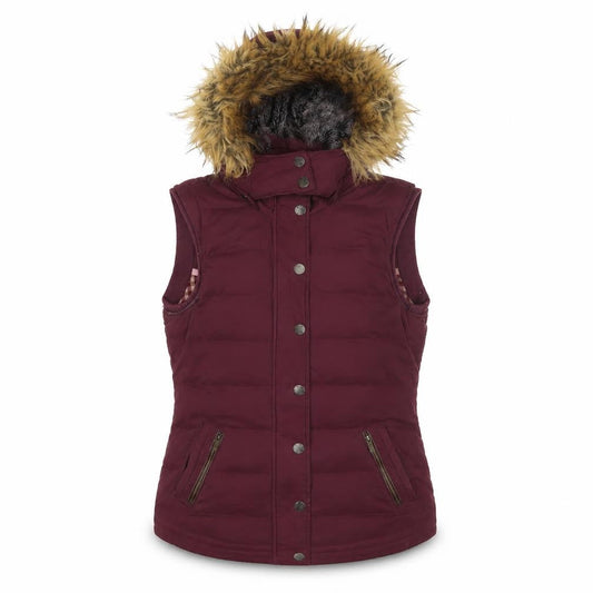 FatFace Women's Red Puffer Waistcoat, Size 8 Hooded