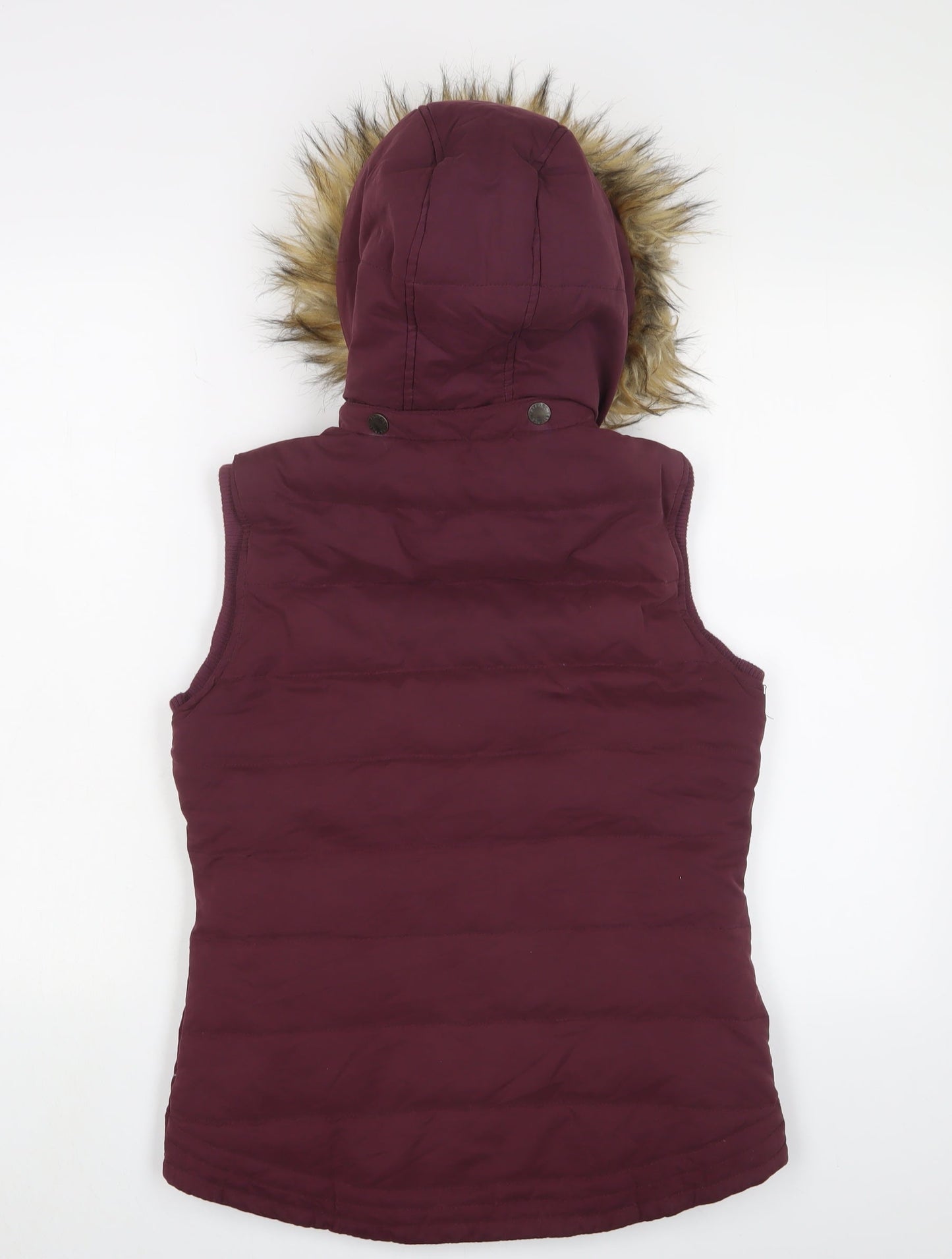 FatFace Women's Red Puffer Waistcoat, Size 8 Hooded