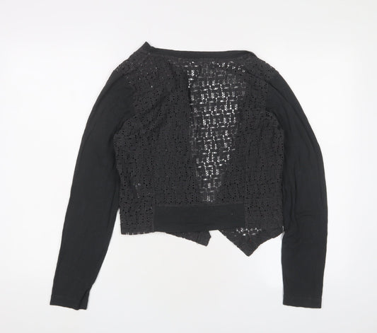 Womens UK Size M Sandwich Black Shrug Jumper