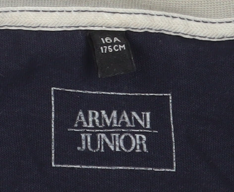 Armani Junior Boys Black T-Shirt Size 16 Years