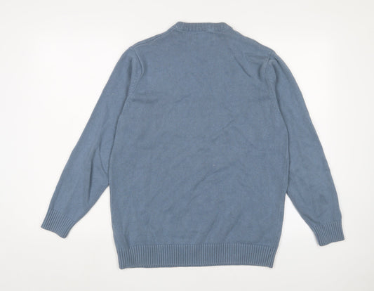 Maine New England Men's Blue V-Neck Pullover Jumper S