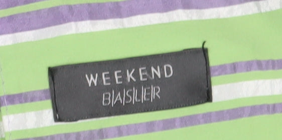 Biasler Women's Green Striped Windbreaker Jacket Size 12