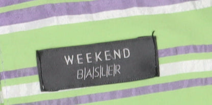 Biasler Women's Green Striped Windbreaker Jacket Size 12