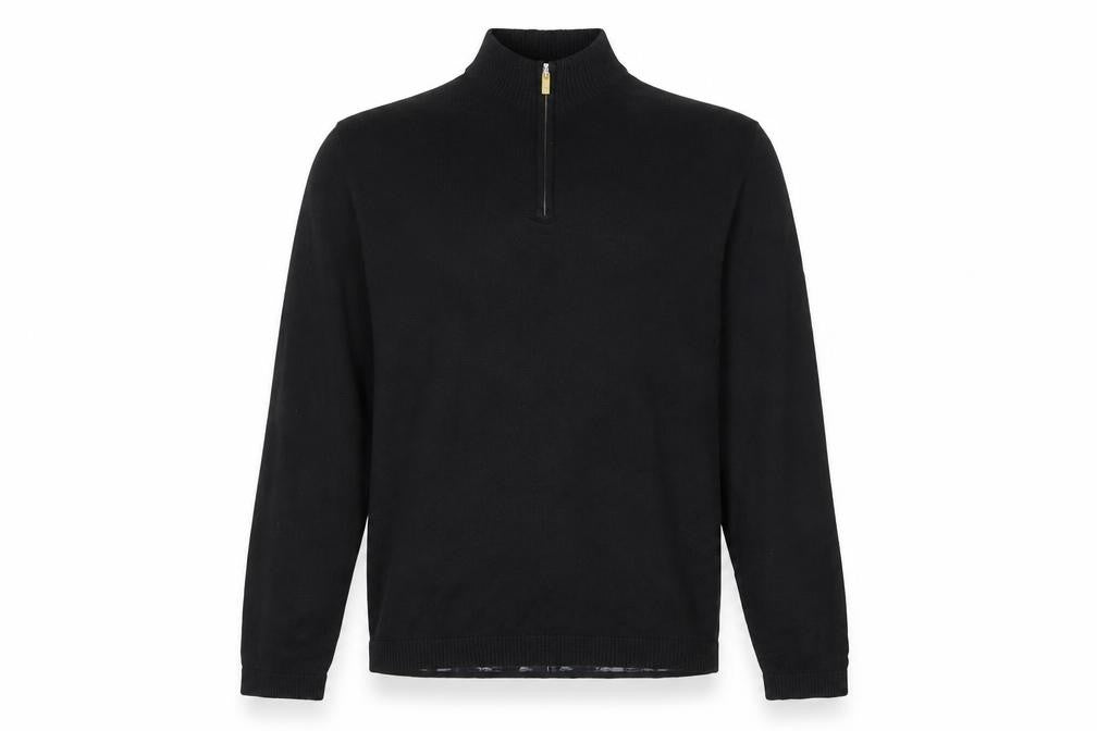 Mens UK Size M Crane Black 1/4 Zip Jumper