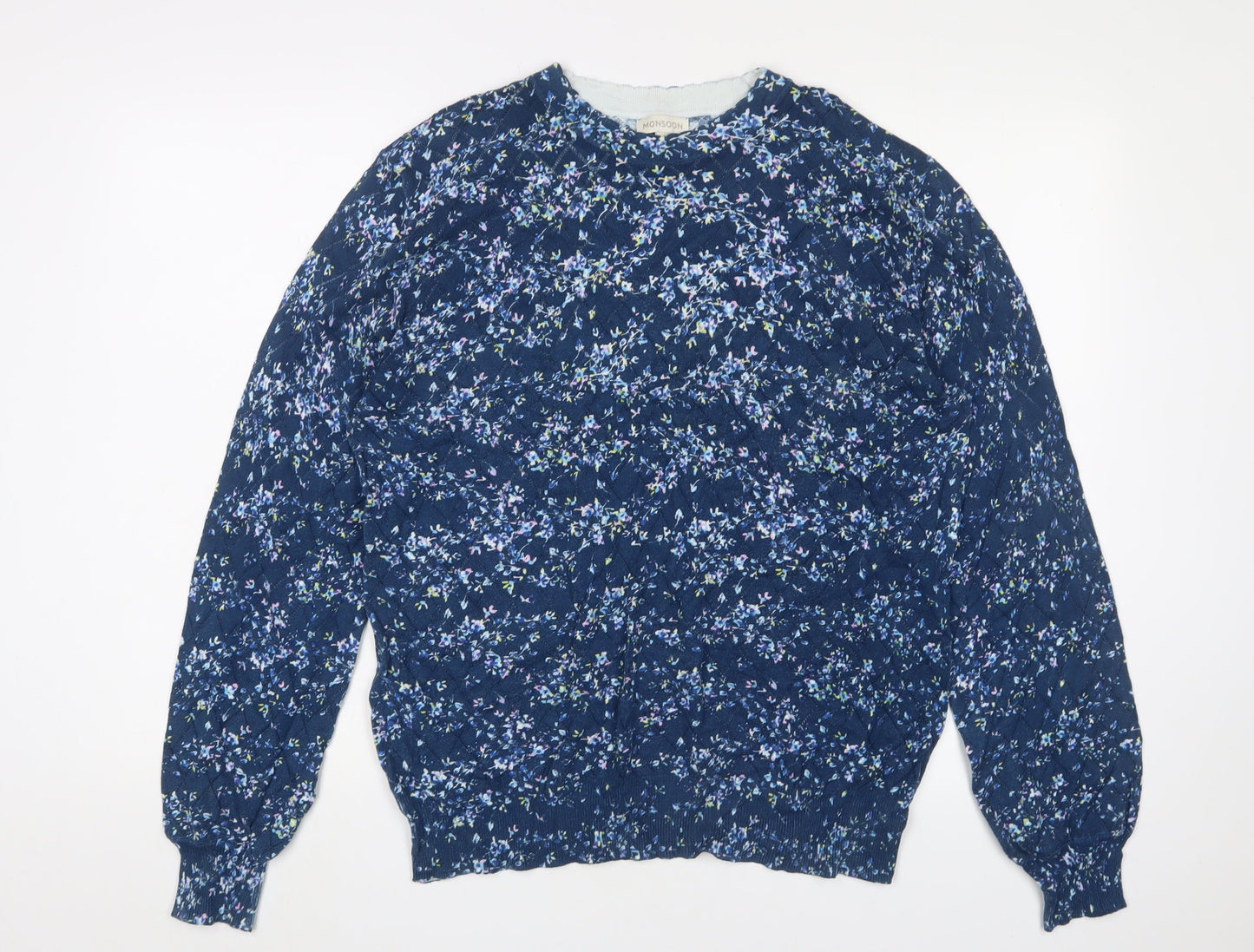 Womens UK Size L Monsoon Blue Pullover Jumper