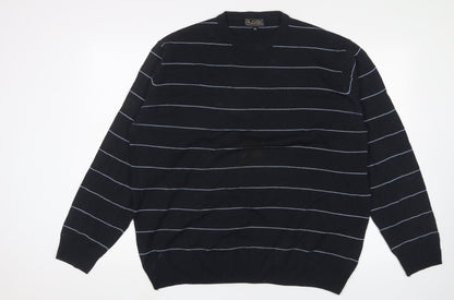 P.G. Field Men's Black Striped Pullover Jumper XL