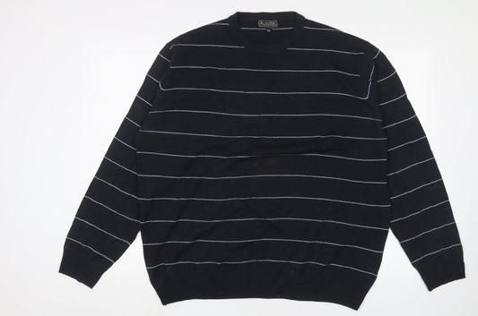 P.G. Field Men's Black Striped Pullover Jumper XL