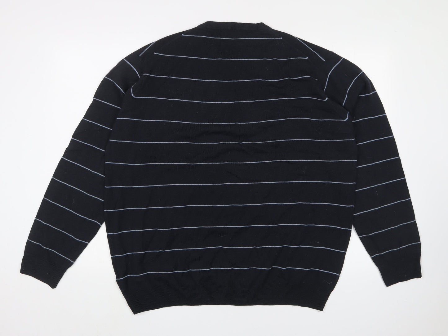 P.G. Field Men's Black Striped Pullover Jumper XL