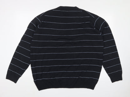 P.G. Field Men's Black Striped Pullover Jumper XL