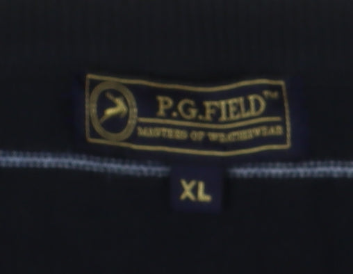 P.G. Field Men's Black Striped Pullover Jumper XL