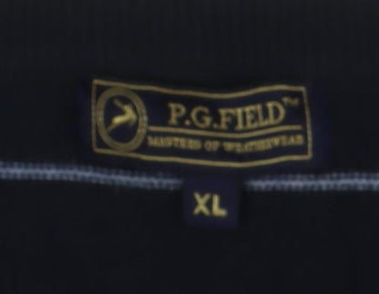 P.G. Field Men's Black Striped Pullover Jumper XL