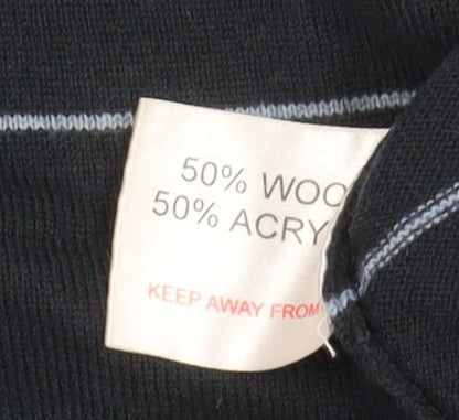 P.G. Field Men's Black Striped Pullover Jumper XL