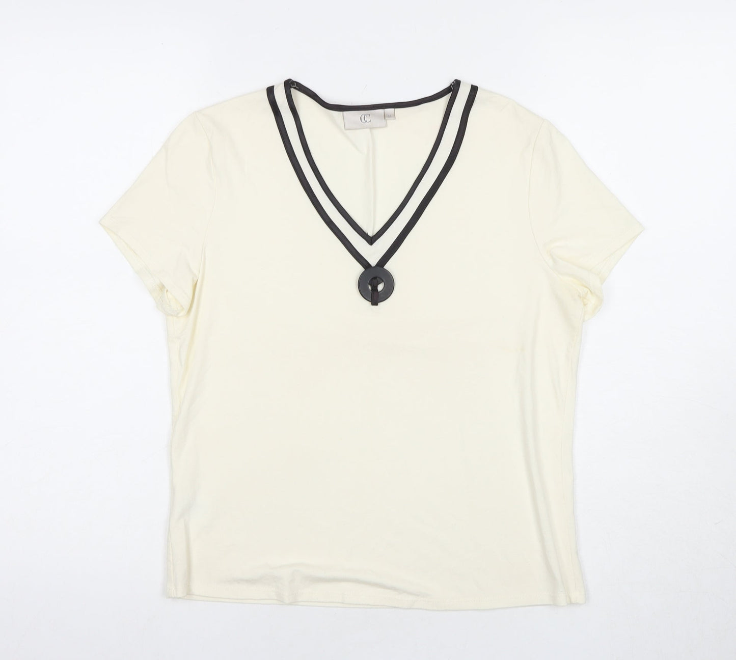 Womens UK Size M CC Ivory Basic T-Shirt