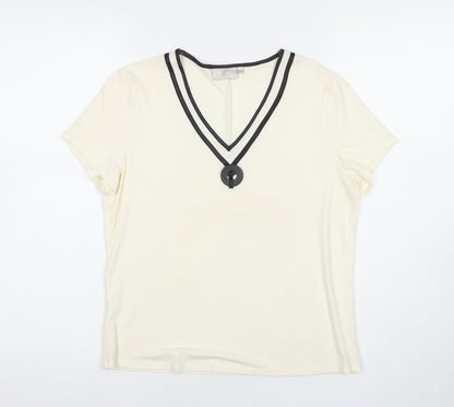 Womens UK Size M CC Ivory Basic T-Shirt