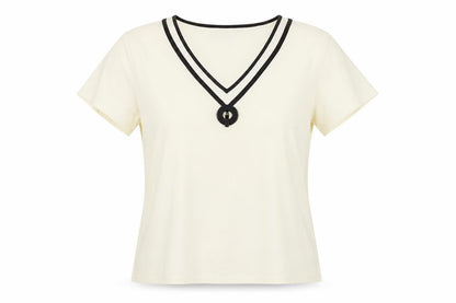 Womens UK Size M CC Ivory Basic T-Shirt