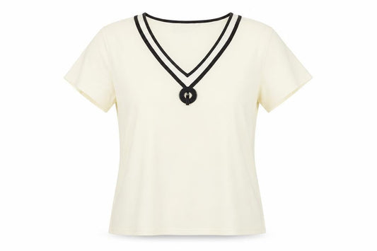Womens UK Size M CC Ivory Basic T-Shirt