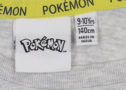 Pokemon Boys Grey Long Sleeve Pyjama Top 9-10 Years