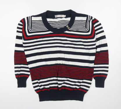 EWM Women's Multicoloured Stripe Pullover Jumper M