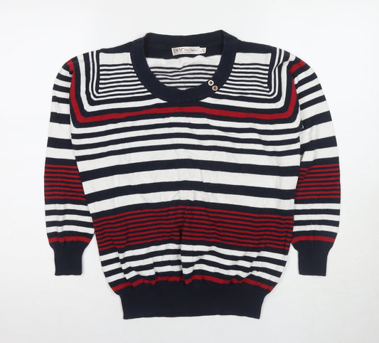 EWM Women's Multicoloured Stripe Pullover Jumper M