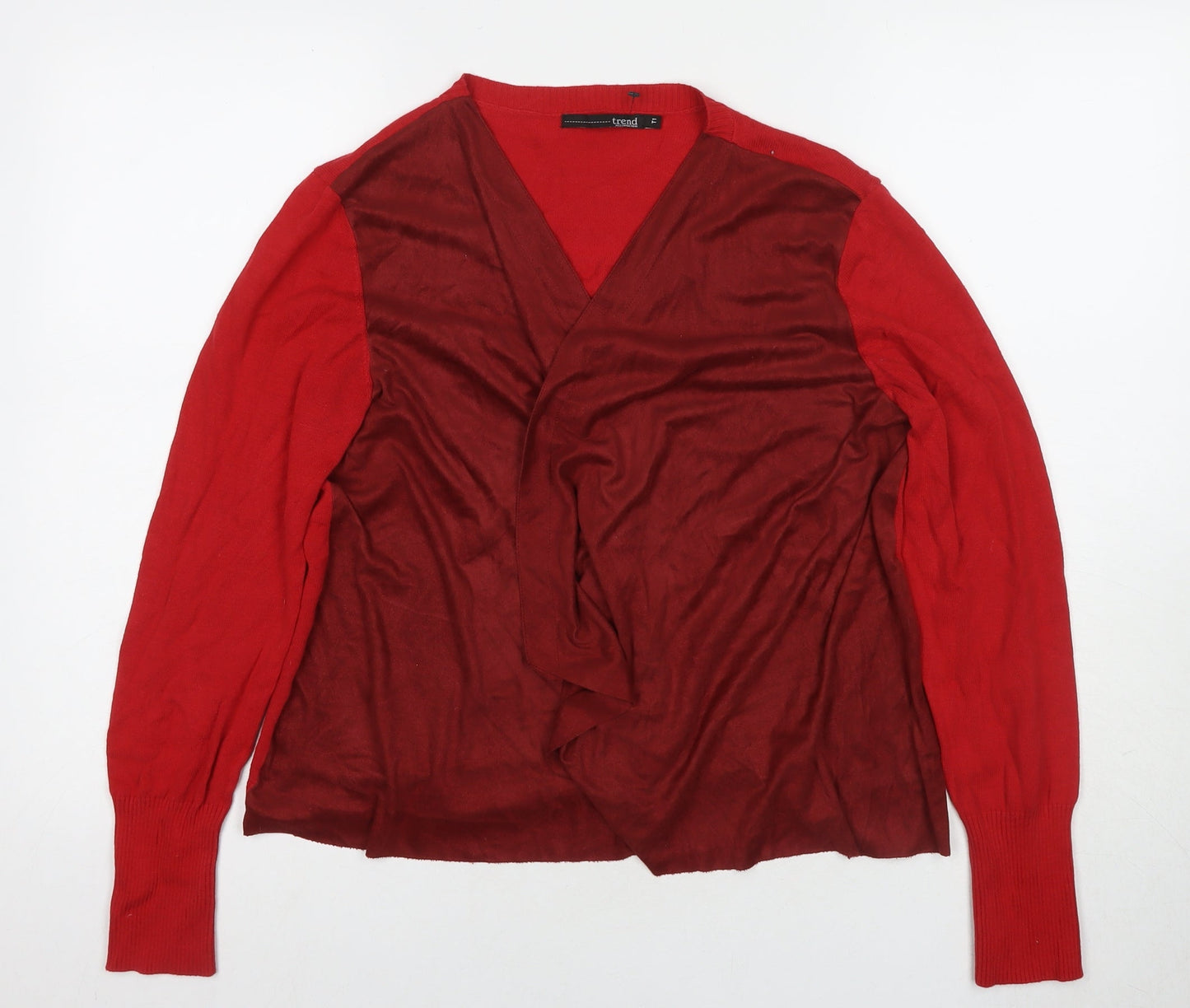 Trend Red Wrap Jumper for Women in One Size