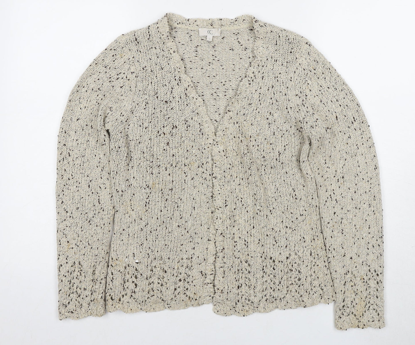 Womens UK Size S CC Beige Cardigan Jumper