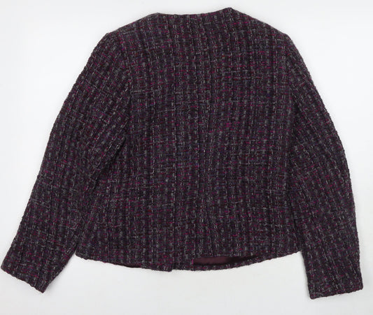 East Women's Purple Tweed Jacket Size 12