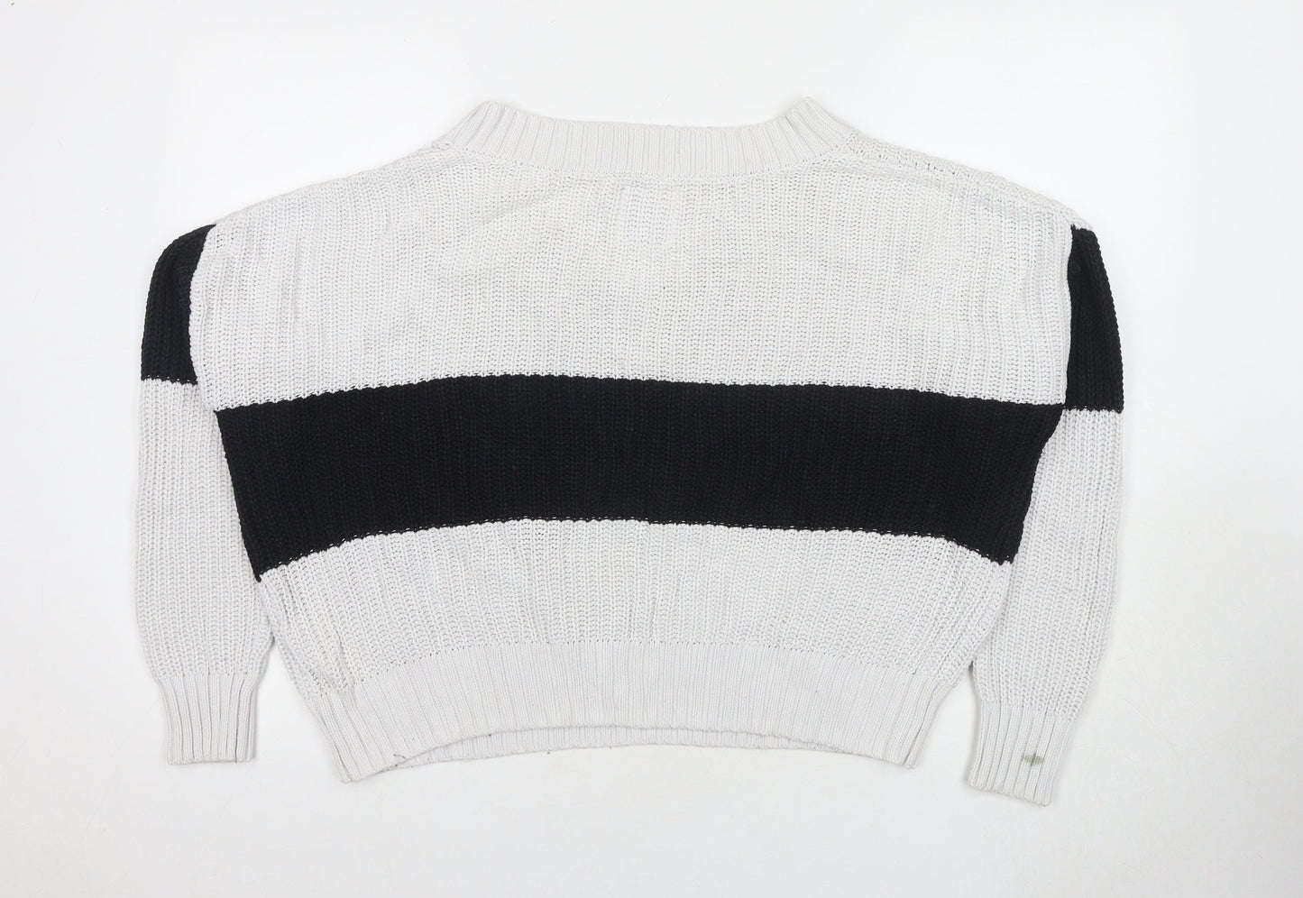 Womens UK Size L Hollister White Pullover Jumper